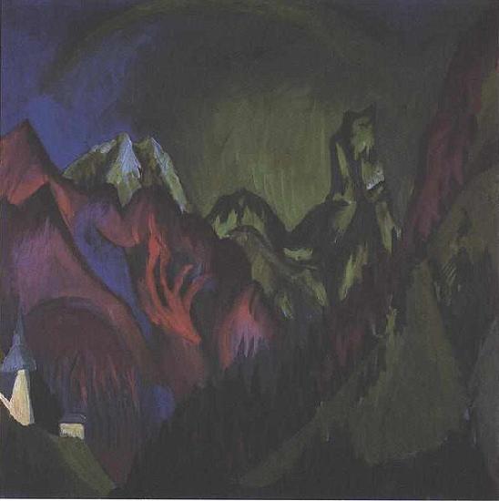 Ernst Ludwig Kirchner Tinzenhorn Zugen gorge near Monstein oil painting image